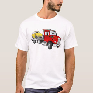 Camiseta Cartoon Red Tow Truck Flatbed
