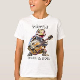 Camiseta Cartoon Rock and Roll de Tartaruga Animal