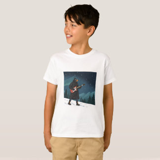 Camiseta Cartoon Rocker Dog Under the Stars