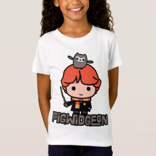 Camiseta Cartoon Ron Weasley e Pigwidgeon