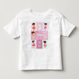 Camiseta Cartoon Rosa Pop Bailarina Pastel Aniversário de 3