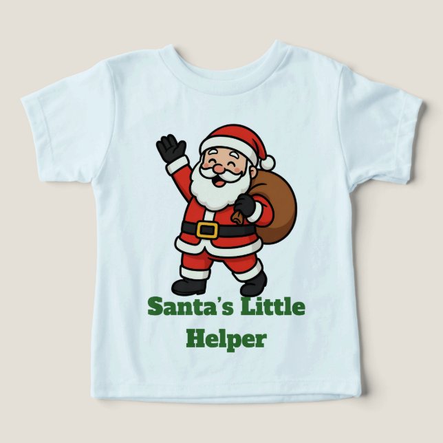 Camiseta Cartoon Santa Claus Waving Cheerfully (Design frontal)