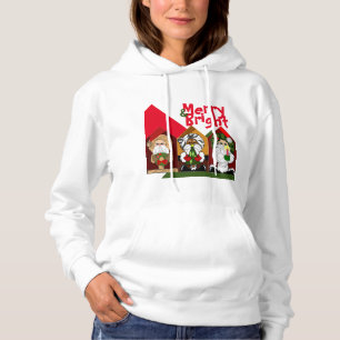 Camiseta Cartoon Santas Feliz e doce de Natal