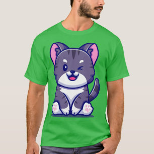 Camiseta Cartoon Sentado de Gato Gato Gato-Gato2