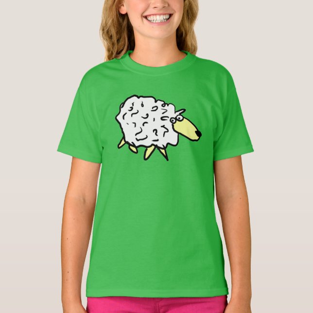 Camiseta Cartoon Sheep Divertido (Frente)