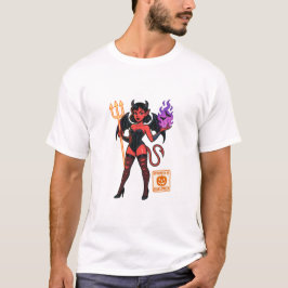 Camiseta Cartoon Succubus de Halloween - Escuro e Reproduto