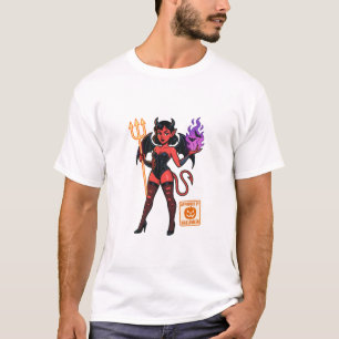 Camiseta Cartoon Succubus de Halloween - Escuro e Reproduto