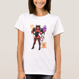 Camiseta Cartoon Succubus de Halloween - Escuro e Reproduto
