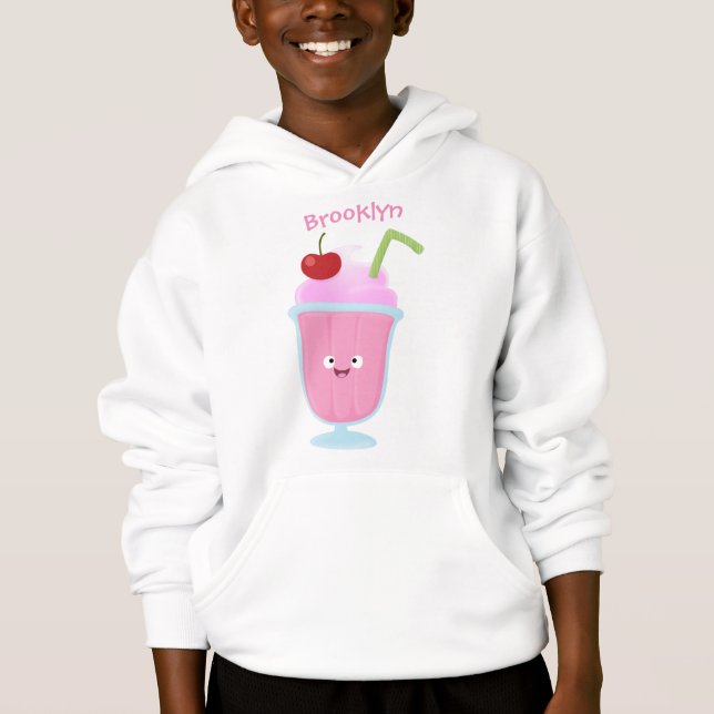 Camiseta Cartoon sundae de sorvete de morango (Frente)