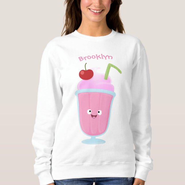 Camiseta Cartoon sundae de sorvete de morango (Frente)