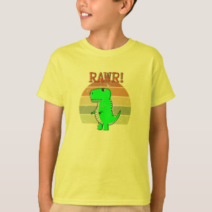 Camiseta Cartoon T-Rex Dinossaur Encantado E Engraçado Dino