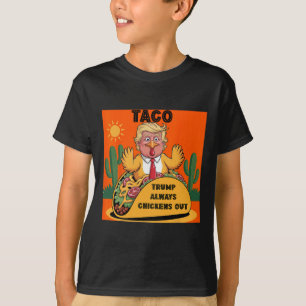 Camiseta Cartoon Taco -trump Sempre se Acovarda Laranja