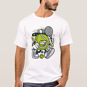 Camiseta Cartoon Tênis Ball Engraçado   Esporte