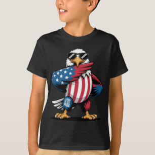 Camiseta Cartoon USA Bald Eagle Nascer para Voar Livre 4 de