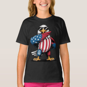 Camiseta Cartoon USA Bald Eagle Nascer para Voar Livre 4 de