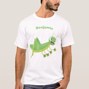 Camiseta Cartoon verde-gafanhoto