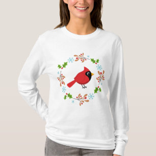 Camiseta Cartoon Vermelho Bonito com Flores