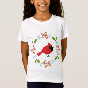 Camiseta Cartoon Vermelho Bonito com Flores