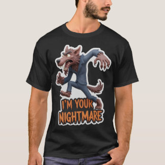 Camiseta Cartoon werewolf in suit with Im Your Nightmare te