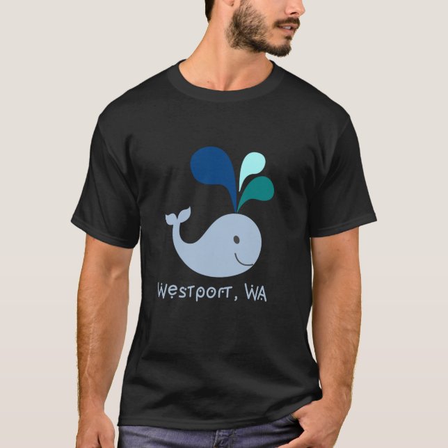Camiseta Cartoon Westport Washington Cute Whale Lover (Frente)