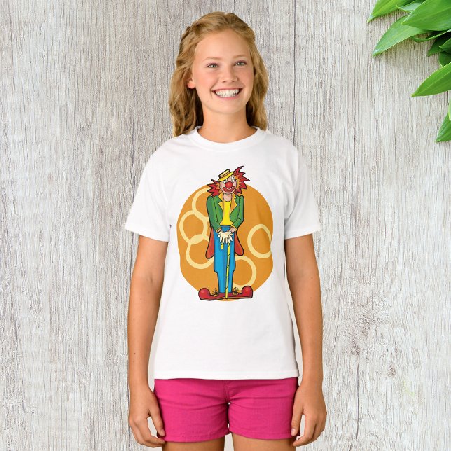 Camiseta Cartoon Whimsical Palhaço com Cores Brilhantes (Criador carregado)