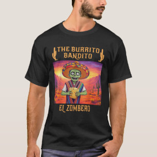 Camiseta Cartoon Zombie Dia de as Bruxas engraçado Burrito 