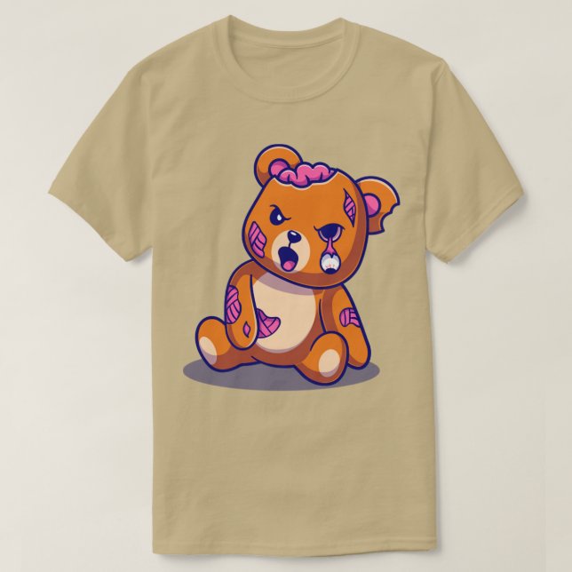 Camiseta Cartoon Zombie do Urso Bonito (Frente do Design)