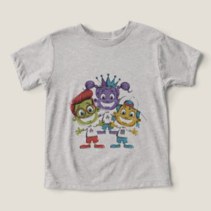 Camiseta Cartoons Coloridos com Expressões Reproduzíveis