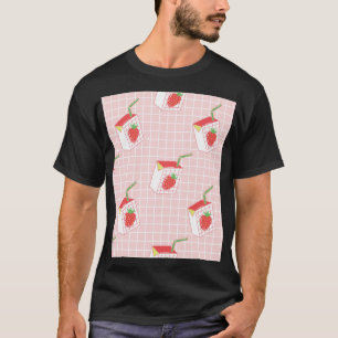 Camiseta Cartoons de Leite de Morango: Padrões Reproduzívei