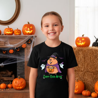 Camiseta Cartum "Cappy Ever After", Cute Halloween Capybara