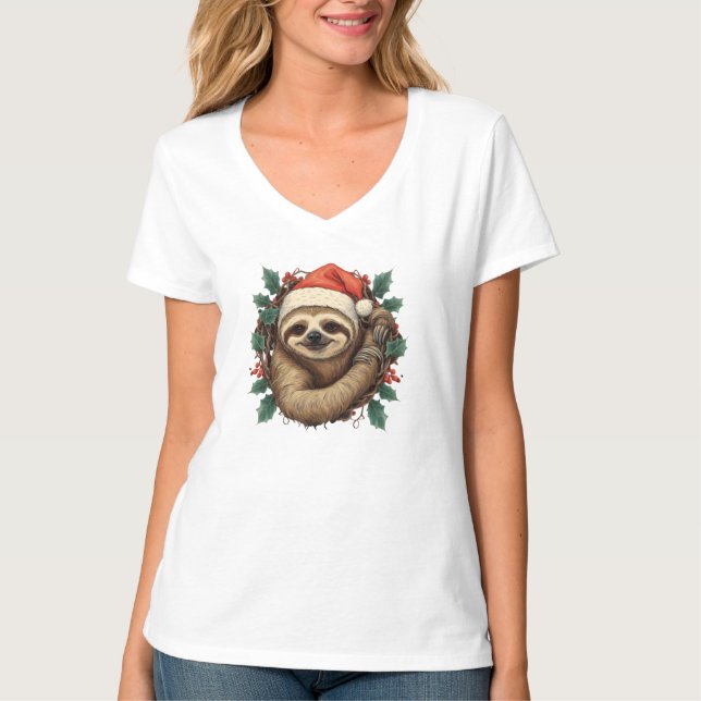 Camiseta Cartum de Natal de Lloth Santa Claus (Frente)