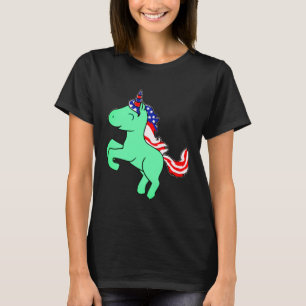 Camiseta Cartum de Sinalizador Mane, Patriótico da Unicór