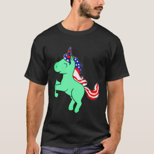 Camiseta Cartum de Sinalizador Mane, Patriótico da Unicór