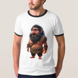 Camiseta Cartum Engraçado Cartum Caveman - Urso Pré-Históri