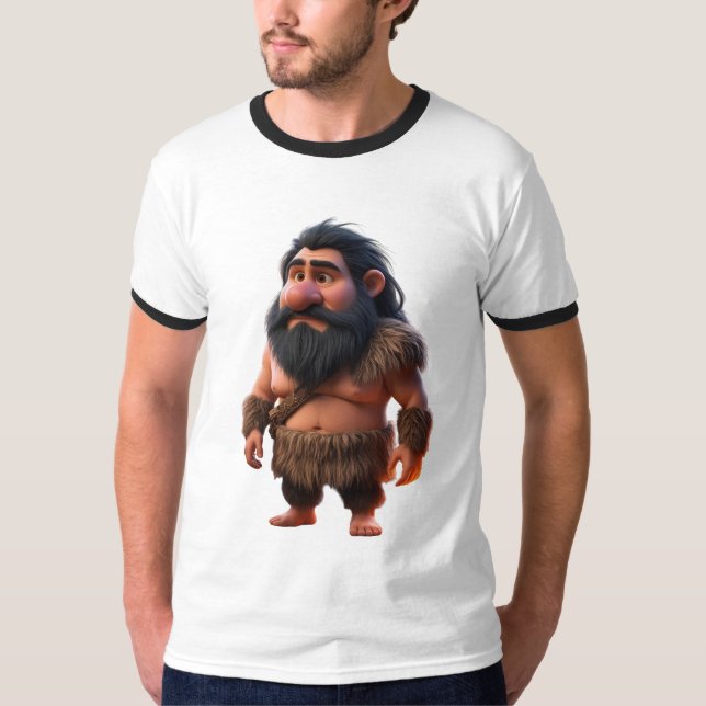 Camiseta Cartum Engraçado Cartum Caveman - Urso Pré-Históri (Frente)