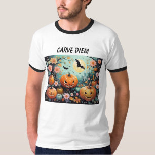 Camiseta Carve Diem Dia de as Bruxas engraçado Pumpkins
