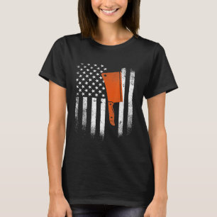 Camiseta Carving Knife Cleaver Usa Flag Butcher Chef Cook