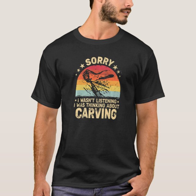 Camiseta Carving Woodworker woodworking retro  Wood Carving (Frente)