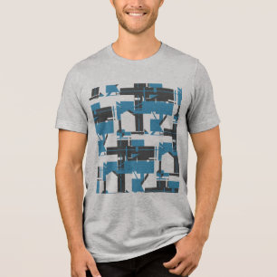 Camiseta Carvões de Turquesa Esbranquiçados Geométricos MCM