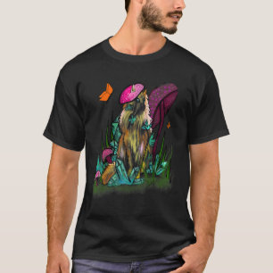 Camiseta Casa aconchegante gato cogumelo sapo cottage fada