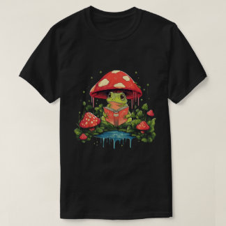 Camiseta Casa Aconchegante Sapo Lendo Debaixo de Cogumelo