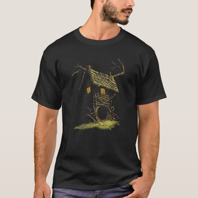 Camiseta Casa Andando sobre Pernas de Frango Folclore Eslav (Frente)
