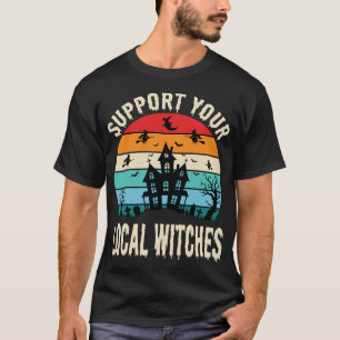 Camiseta Casa Assombrada Apoie as Bruxas Locais de Hallowee