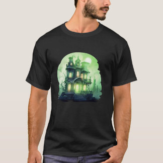 Camiseta Casa Assombrada Assustadora Divertida Desenho Fofo