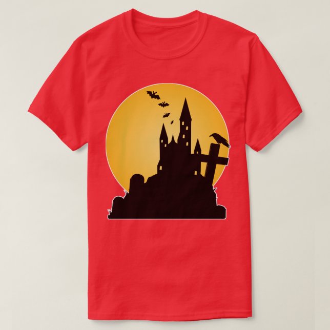 Camiseta casa assombrada de halloween (Frente do Design)