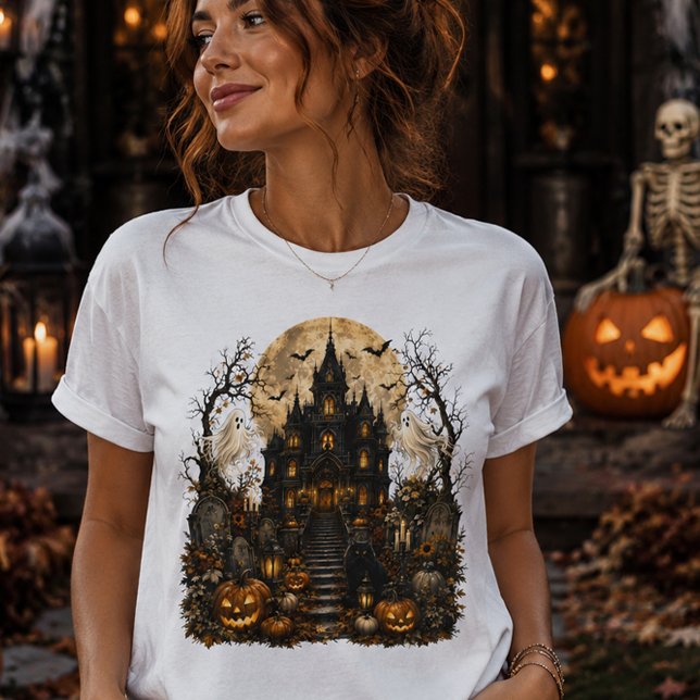 Camiseta Casa Assombrada de Halloween (Criador carregado)