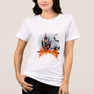 Camiseta Casa Assombrada de Halloween Assustadora Abóbora M