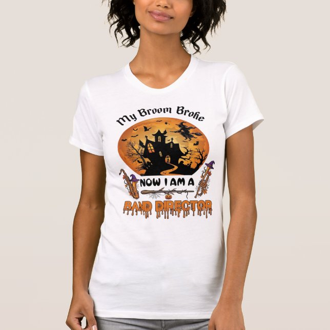 Camiseta Casa Assombrada de Halloween do Diretor da Banda B (Frente)