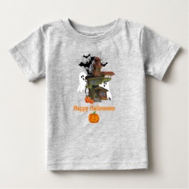 Camiseta Casa Assombrada de Halloween Fantasma e Abóboras B