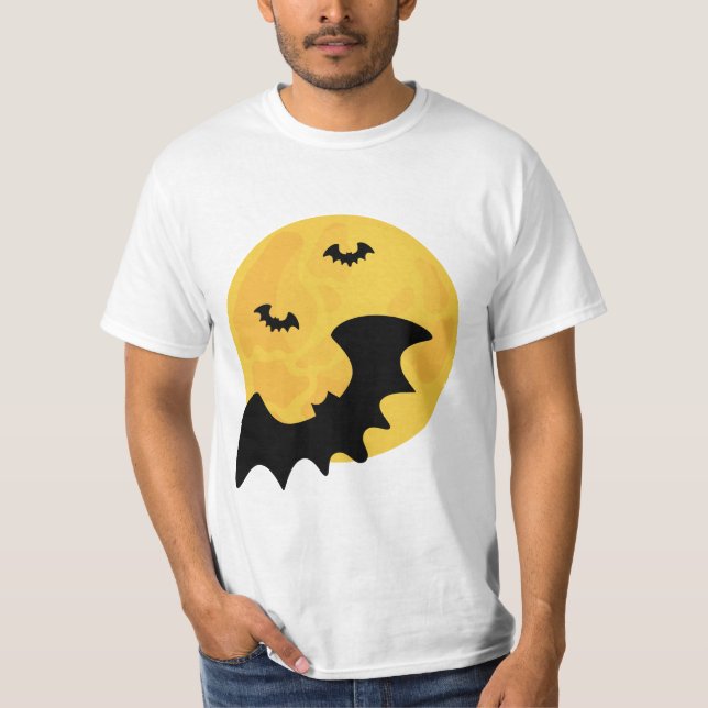 Camiseta Casa Assombrada de Halloween Laranja Assustador (Frente)